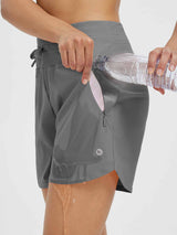5' Knit Knit Zip Elastic Waist Short Beach Shorts