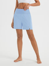 5" Zip Needle Woven Patchwork Elastic Waist Short Beach Shorts