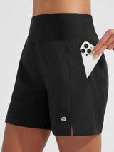 5' Zip Needle Woven Patchwork Elastic Waist Short Beach Shorts