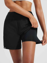 5' Zip Needle Woven Patchwork Elastic Waist Short Beach Shorts