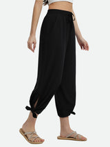 Wide-Leg Woven Elastic Waist Pants