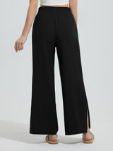 Wide-Leg Woven Elastic Waist Pants
