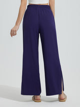 Wide-Leg Woven Elastic Waist Pants