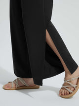 Wide-Leg Woven Elastic Waist Pants