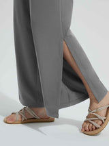 Wide-Leg Woven Elastic Waist Pants