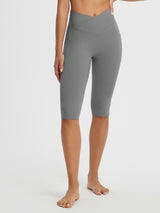 Crossed-waisted 14" Capris