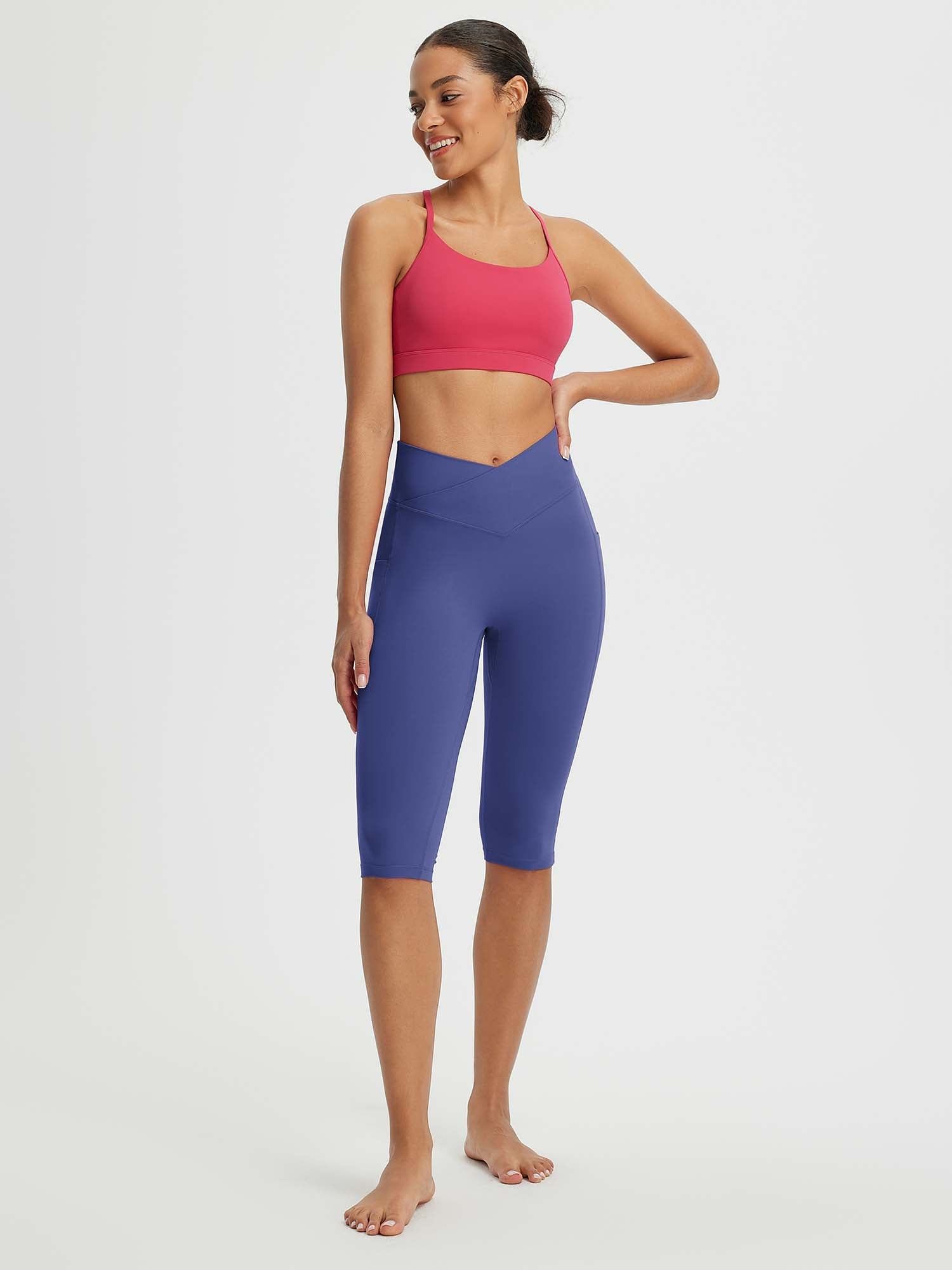 Crossed-waisted 14" Capris