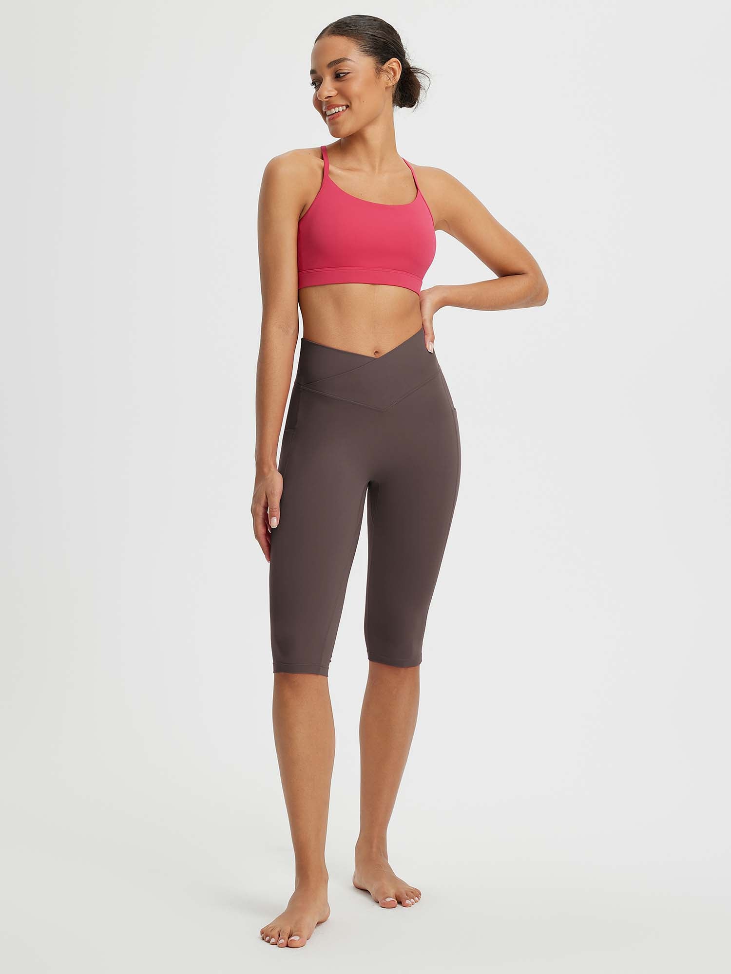 Crossed-waisted 14" Capris
