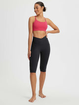 Crossed-waisted 14" Capris