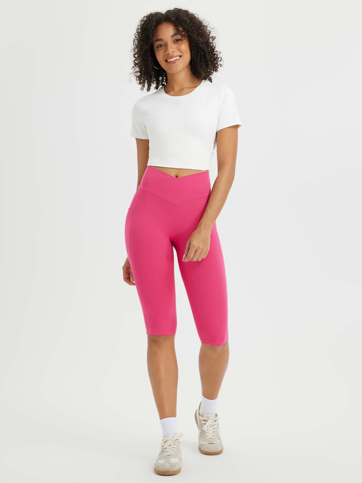 Crossed-waisted 14" Capris