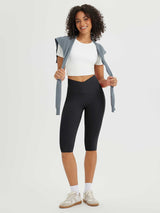 Crossed-waisted 14" Capris