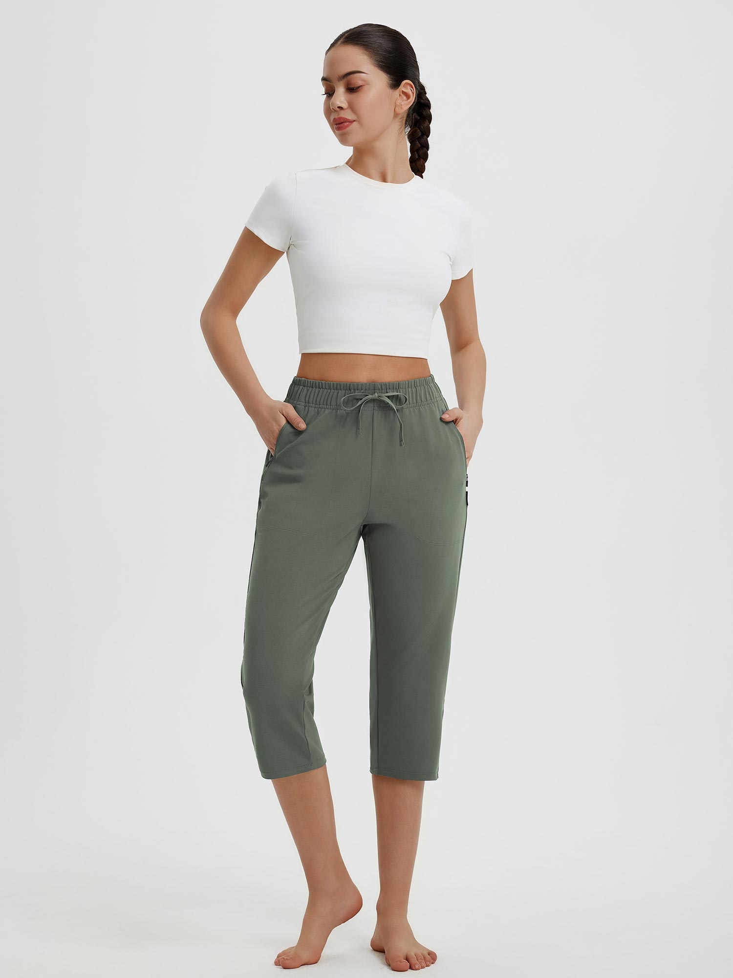 High Rise Tapered Capris