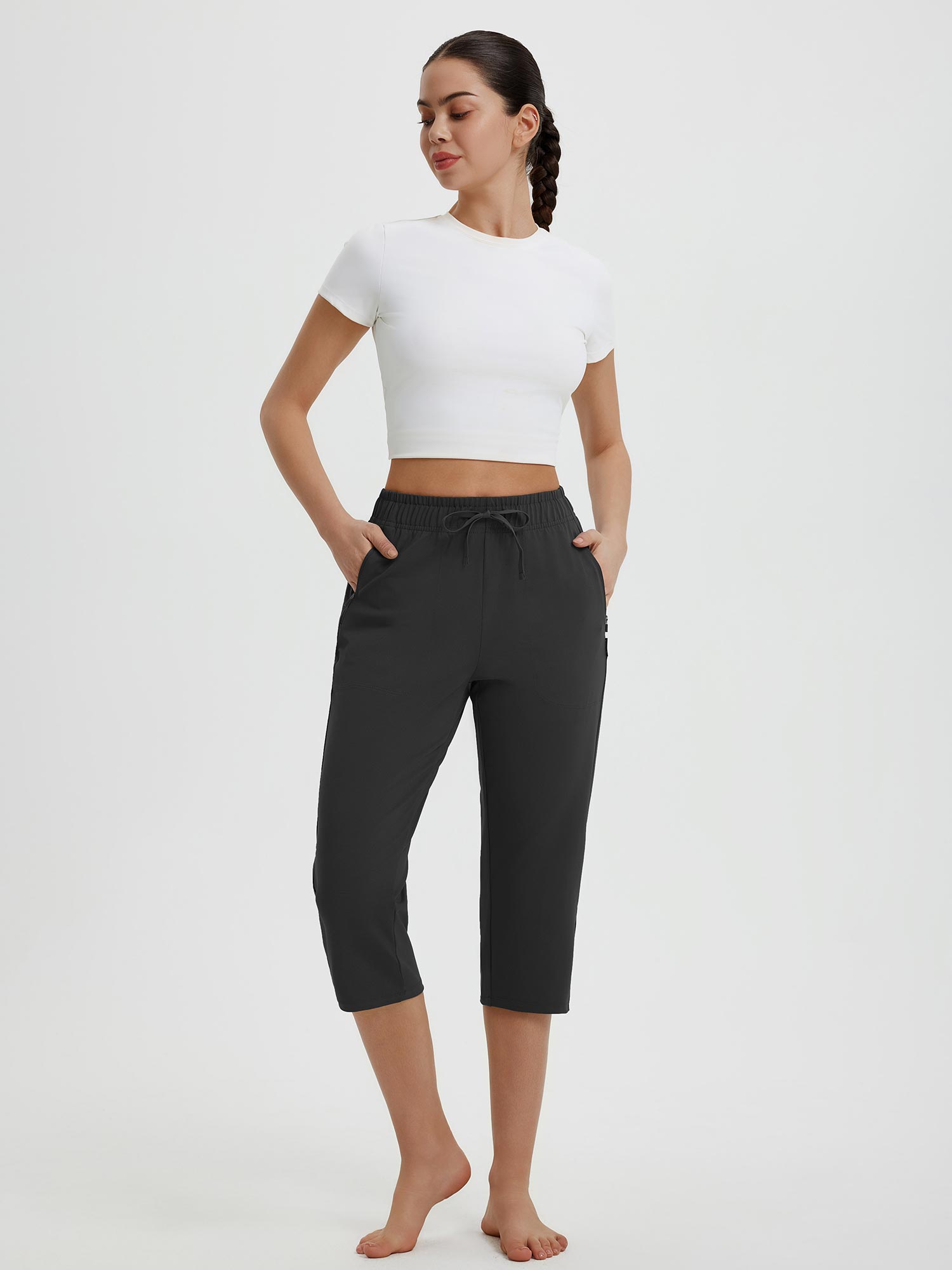 High Rise Tapered Capris