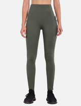 Baleaf Women's High-Waisted Fleece Lined Cycling Pants cai040 Grape Leaf Front