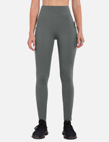 Baleaf Women's High-Waisted Fleece Lined Cycling Pants cai040 Dark Shadow Front