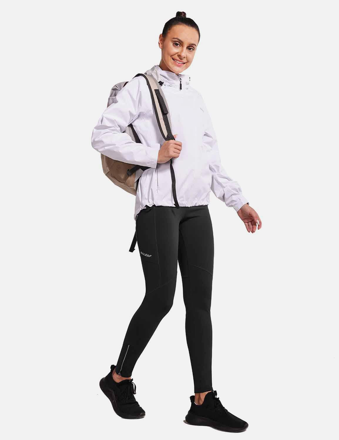 Baleaf Women's High-Waisted Fleece Lined Cycling Pants cai040 Black Full