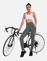 Baleaf Women's High-Waisted Fleece Lined Cycling Pants cai040 Dark Shadow Full