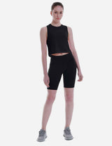 Baleaf Women's Super Soft Sleeveless Muscle Yoga Crop Tops cbd012 Black Full