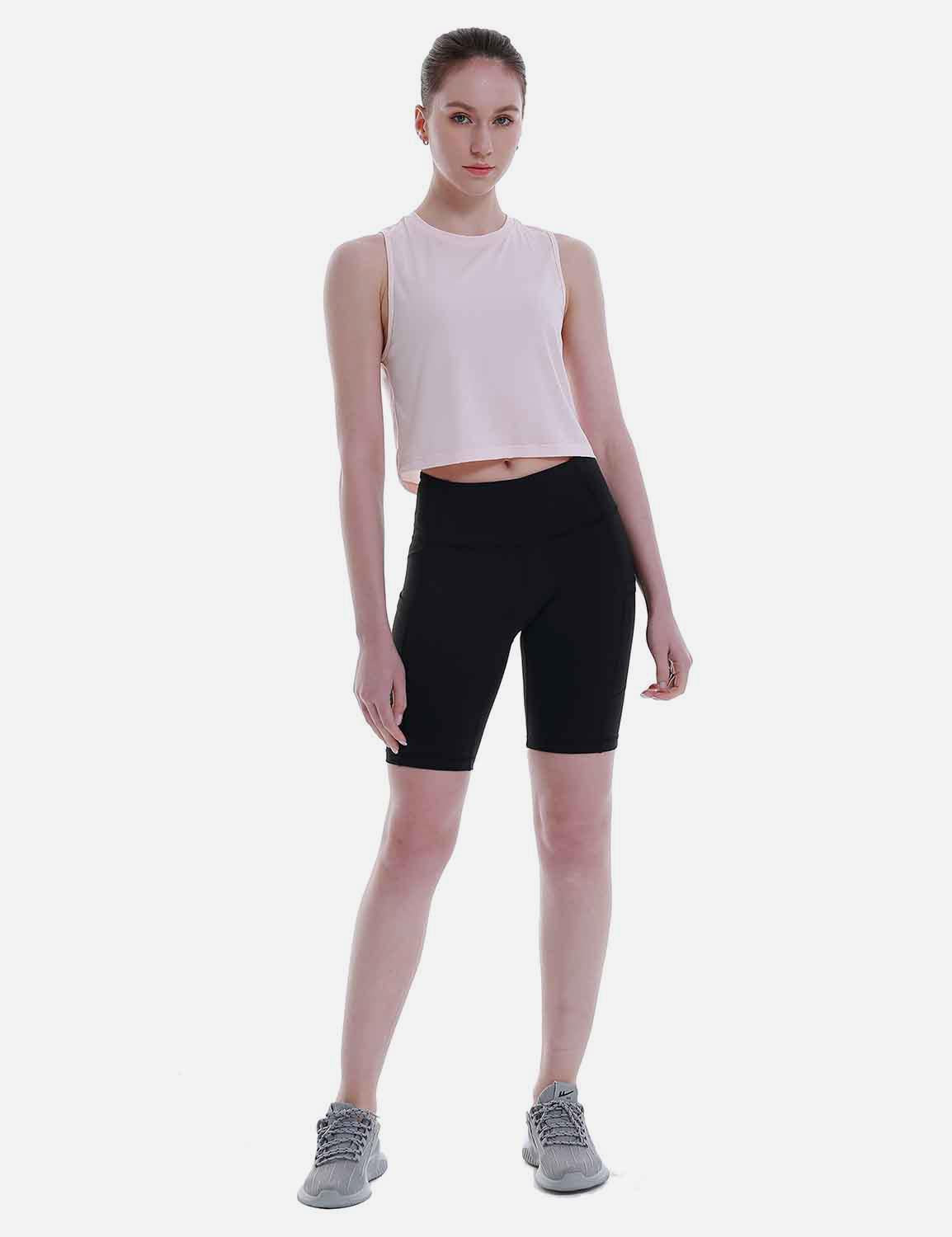 Baleaf Women's Super Soft Sleeveless Muscle Yoga Crop Tops cbd012 Crystal Pink Full