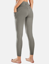 Baleaf Women's 7/8 7/8 High Waisted Soft Pockets Leggings cbh007 Charcoal Gray Back