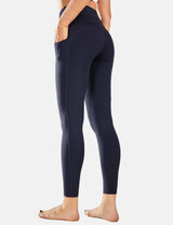 Baleaf Women's 7/8 7/8 High Waisted Soft Pockets Leggings cbh007 Dark Sapphire Back