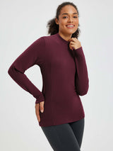 Running Half-Turtleneck Fleece Long-Sleeve T-Shirt