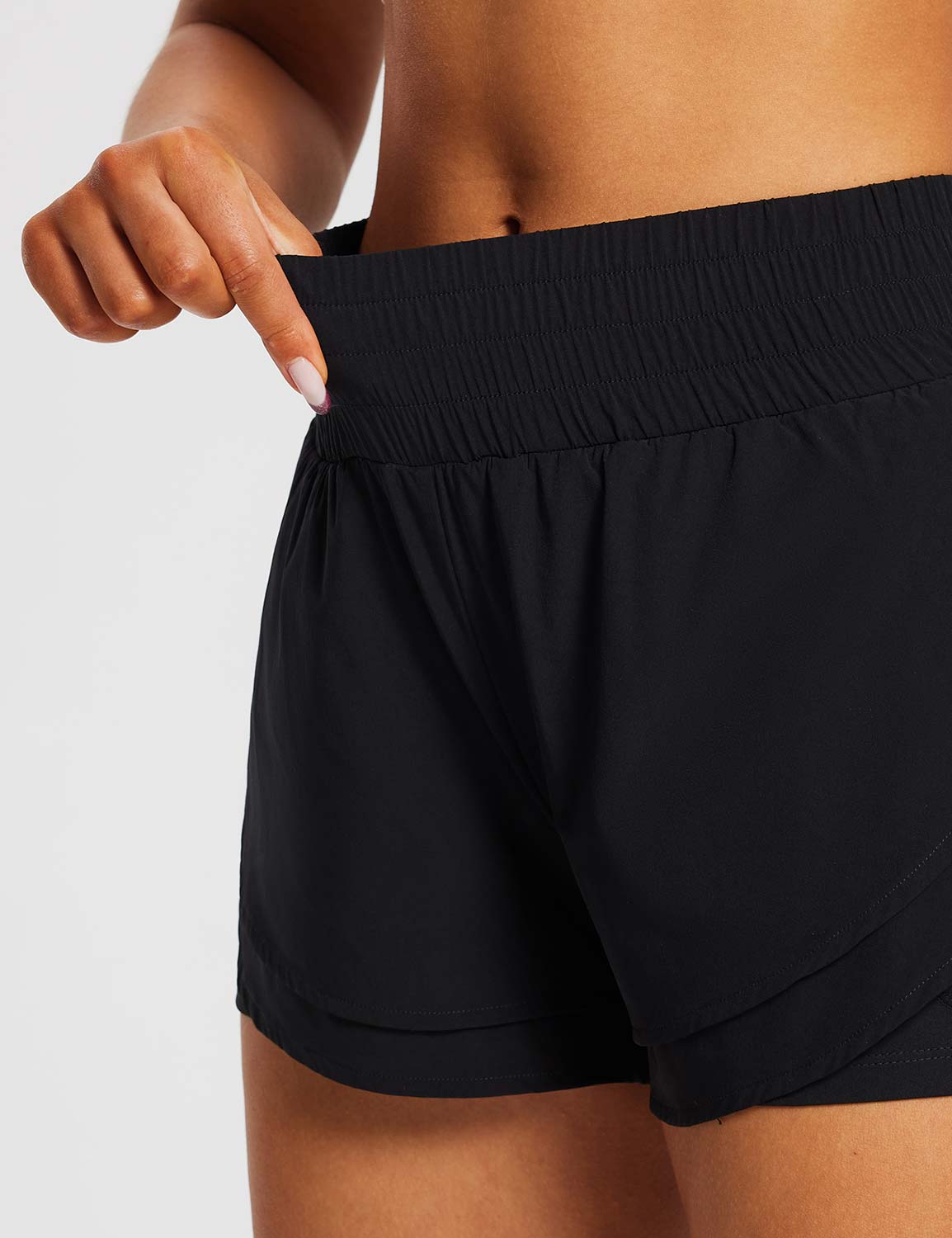 Baleaf Women's Laureate High Rise 2-in-1 Shorts ebd011 Anthracite Details