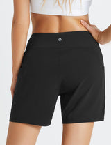 Baleaf Women's Laureate UPF 50+ High Rise Board Shorts dcg002 Anthracite Details