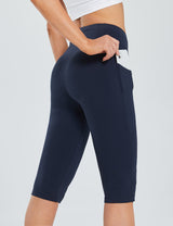 Baleaf Women's Laureate High-Rise Pull-On Capris dbh037 Dark Sapphire Details