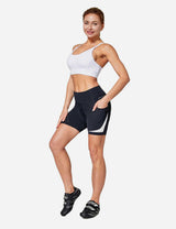 Baleaf Women's UPF 50+ 5" Bike Shorts 4D Padded Pockets Cycling Underw?????? cai010 Lucent White Full