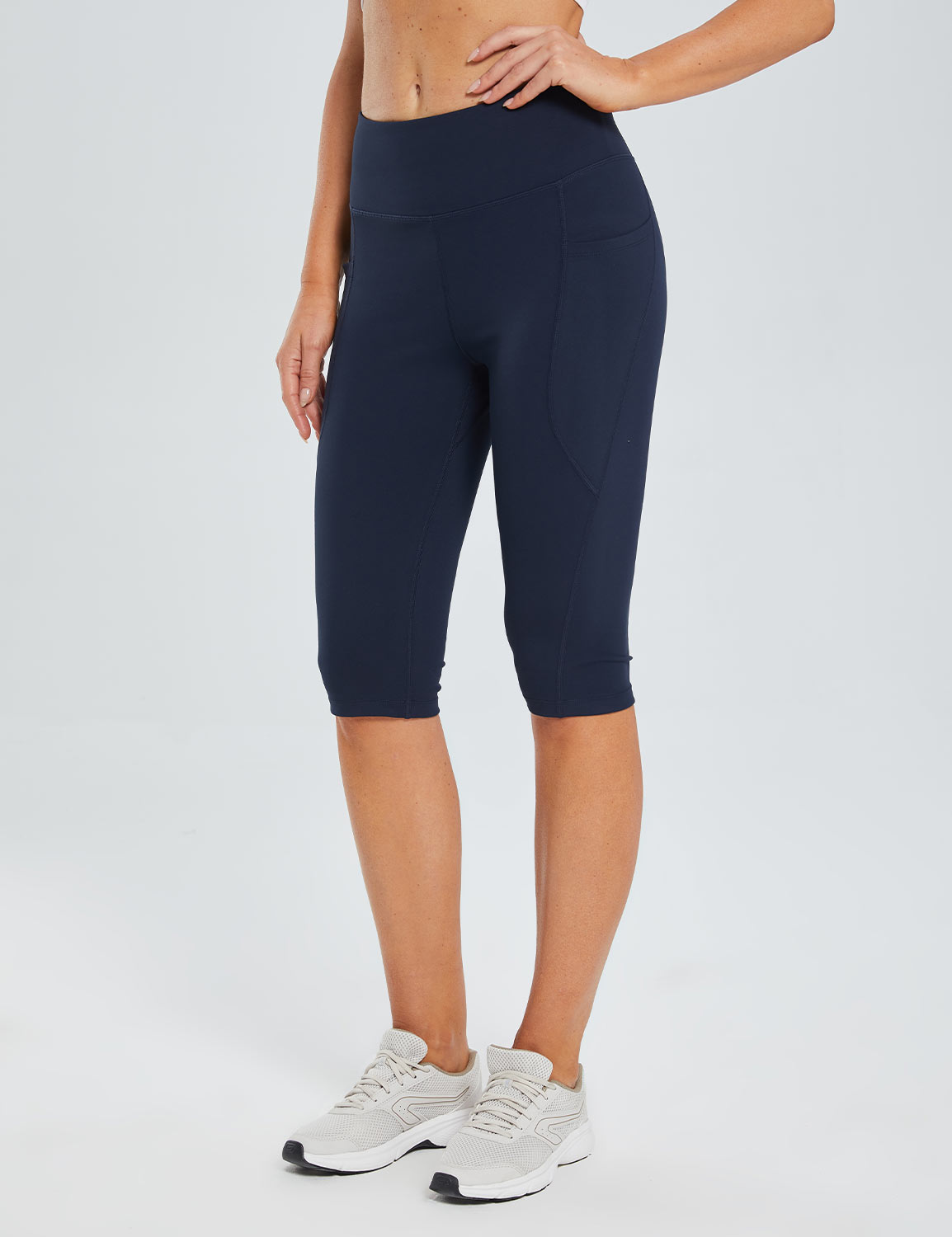 Baleaf Women's Laureate High-Rise Pull-On Capris dbh037 Dark Sapphire Side