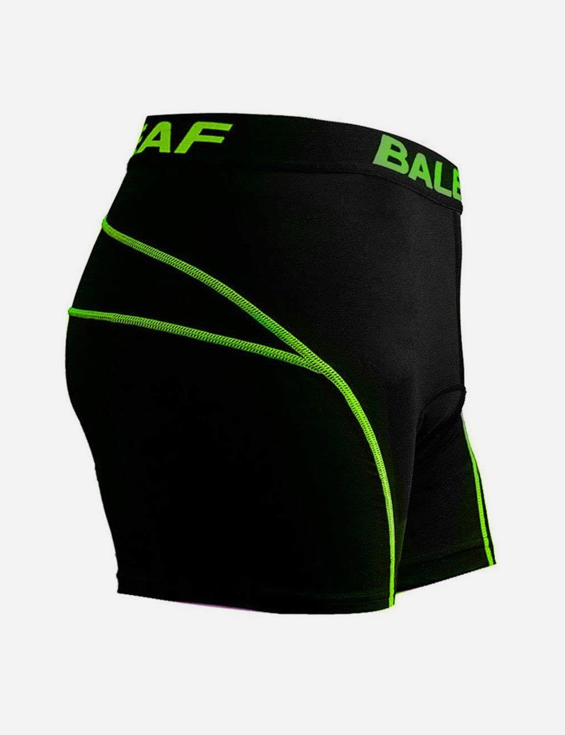 Baleaf Men 3D Chamois Padded Bike Compression Briefs aai027 Green Side