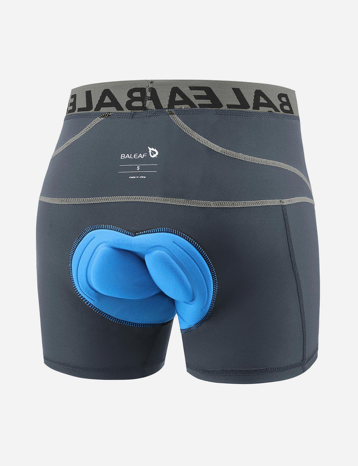 Baleaf Men 3D Chamois Padded Bike Compression Briefs aai027 Solid Gray Detail