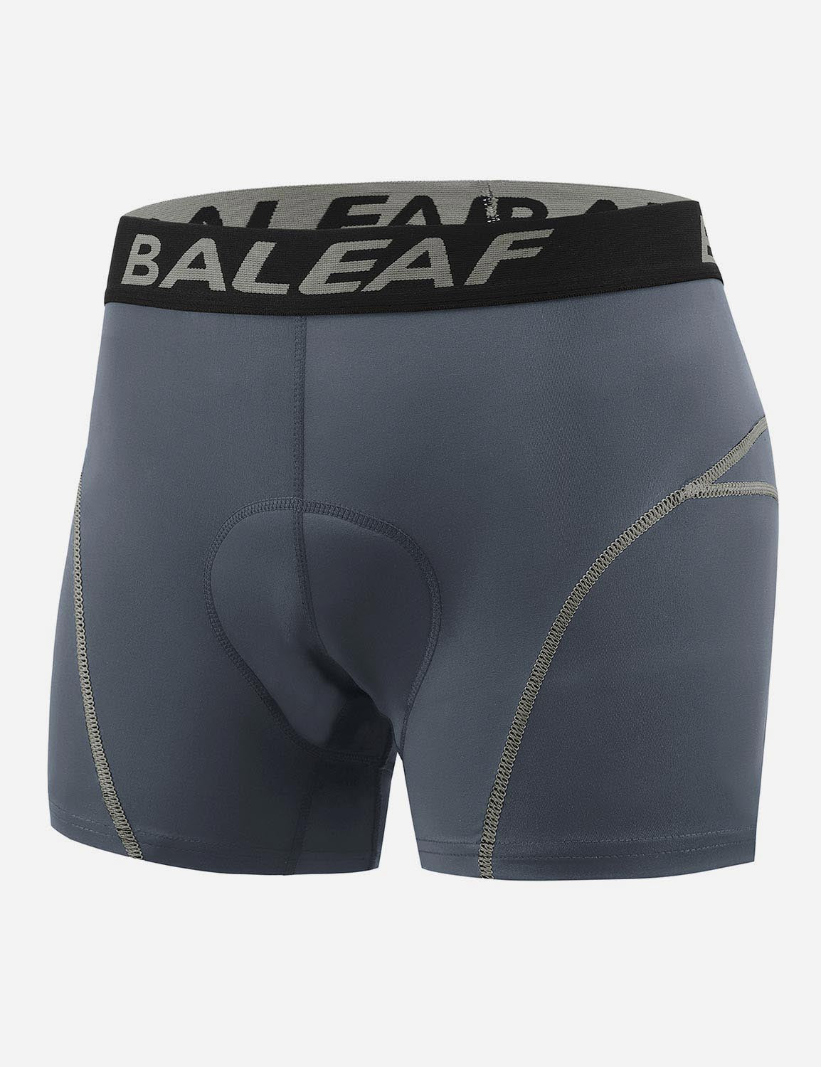 Baleaf Men 3D Chamois Padded Bike Compression Briefs aai027 Solid Gray Front