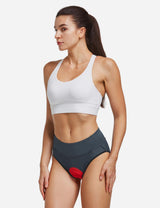 Baleaf Women's 3D Chamois Padded High Rise Quick Dry Cycling Underwear aai092 Gray side