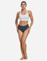 Baleaf Women's 3D Chamois Padded High Rise Quick Dry Cycling Underwear aai092 Gray full