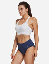 Baleaf Women's 3D Chamois Padded High Rise Quick Dry Cycling Underwear aai092 Navy Blue side