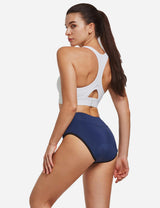 Baleaf Women's 3D Chamois Padded High Rise Quick Dry Cycling Underwear aai092 Navy Blue back