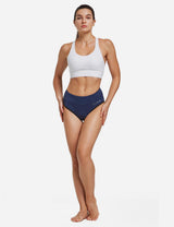 Baleaf Women's 3D Chamois Padded High Rise Quick Dry Cycling Underwear aai092 Navy Blue full