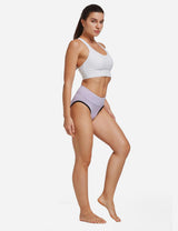 Baleaf Women's 3D Chamois Padded High Rise Quick Dry Cycling Underwear aai092 Taro Purple full
