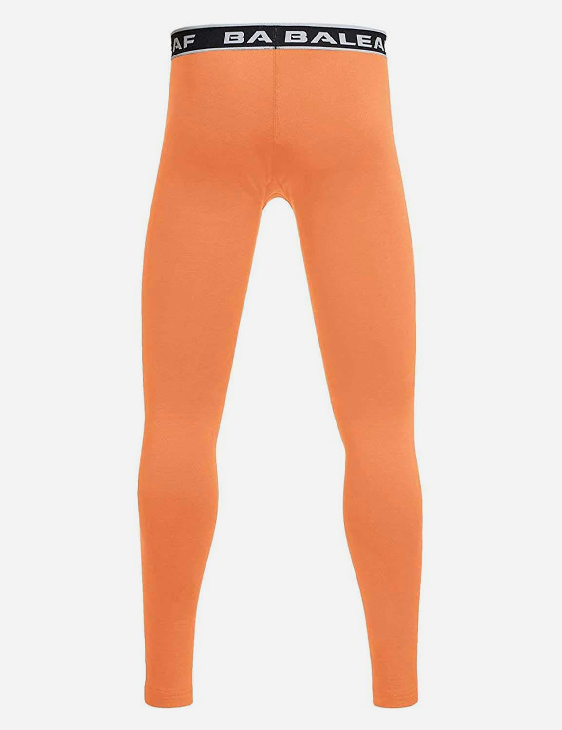 Baleaf Boy's Fleece Boy's Basic Compression Baselayer Tights abd233 Orange Back