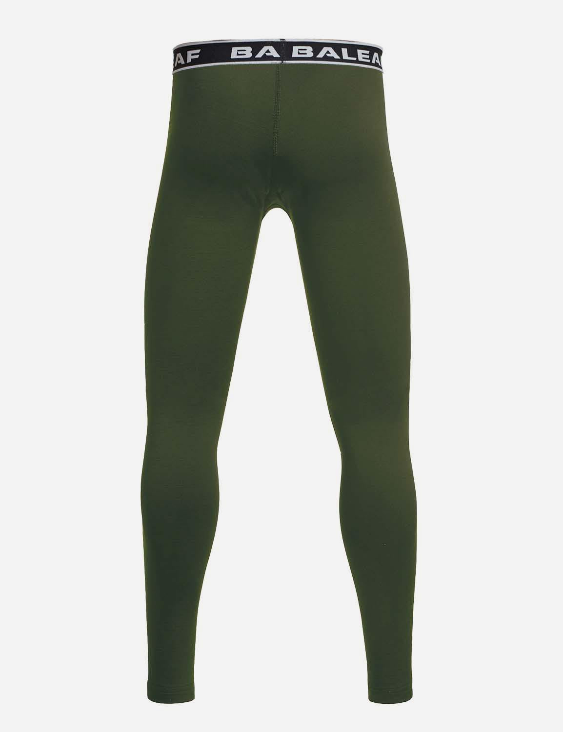 Baleaf Boy's Fleece Boy's Basic Compression Baselayer Tights abd233 Army Green Back