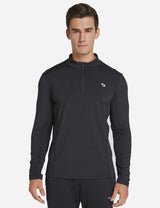 Baleaf Men's Laureate Thermal 1/4 Zip Pullover abd251 Black Front