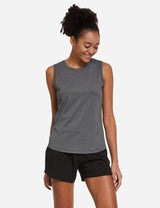 Baleaf Women's Polyester Crewneck Tagless Loose Fit Tank Top abd365 Gray Front