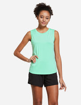 Baleaf Women's Polyester Crewneck Tagless Loose Fit Tank Top abd365 Aqua Front