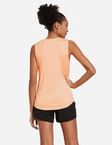 Baleaf Women's Polyester Crewneck Tagless Loose Fit Tank Top abd365 Light Orange Back