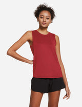 Baleaf Women's Polyester Crewneck Tagless Loose Fit Tank Top abd365 Red Front