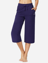 Baleaf Women's 20'' High Rise Drawcord Loose Fit Pocketed Sweatpants abh107 Heather Purple Front