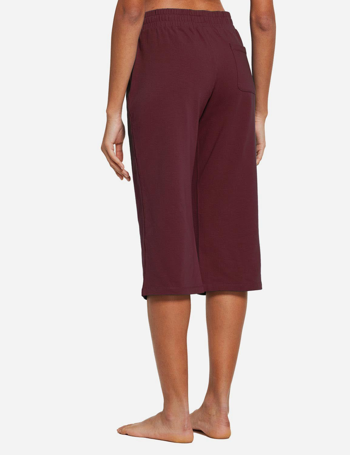 Baleaf Women's 20'' High Rise Drawcord Loose Fit Pocketed Sweatpants abh107 Burgundy Back