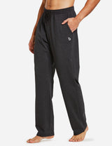 Baleaf Mens Elastic Waistband Loose Fit Side Pocketed Jogger Pants abh146 Charcoal Side